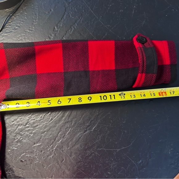 Ike Behar Red Buffalo Plaid Belted Button Up Pea Coat Size S - Picture 8 of 12